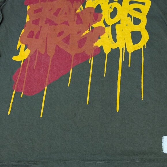 Vtg Y2K Marithe Francois Girbaud Mens 3XL Graffiti Spell Out Green Shirt Distrd - Picture 4 of 16